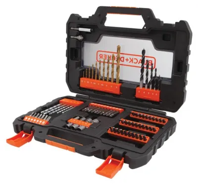 BLACK+DECKER Bohrer- und Bit-Set 76-teilig mit TiN-Metallbohrern und Bits