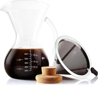 Image de Apace Living Pour Over Cafetière 1L avec carafe en verre & filtre en acier inoxydable