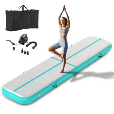 Produktbild von Crenex 400X100X20CM Aufblasbar Turnmatte Air Matte Track Gymnastikmatte Tumbling mit Elektropumpe
