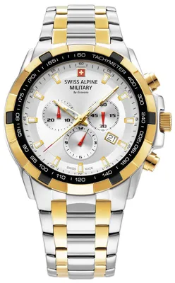 Produktbild von Swiss Alpine Military Herren Armbanduhr Chronograph bicolor 7043.9142