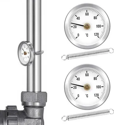 Productafbeelding van Bimetaalthermometer voor warmwaterleidingen 0-120°C met bevestigingsklem