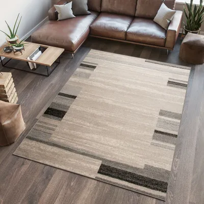 Obrázok produktu pre Koberec Obývacia izba Spálňa Krátky vlas Moderný melted dizajn Béžová krémová sivá  200 x 290 cm