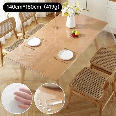 Image de Nappe en PVC, 180 x 140 cm, imperméable, lavable, protection de table, rectangulaire