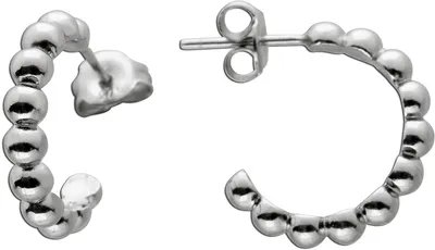 Produktbild von Halbcreolen Kugeldesign in Silber 925 poliert rhodiniert