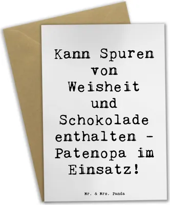 Produktbild von Mr. & Mrs. Panda babykarte Spruch Patenopa und Weisheit - Weiß - Geschenk, Humor, Familie, gemeinsame Erlebnisse, persönliche Erinnerungen, weihnachtskarten, Großvater