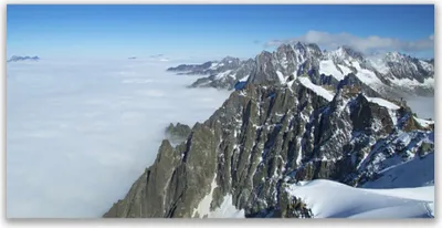 Produktbild von Glasbilder 120x60 Wandbild Druck auf Glas Gebirge Nebel Landschaft