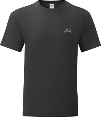 Produktbild von Fruit of the Loom Iconic 150 T-Shirt mit Vintage-Logo auf der Brust Farbe: schwarz - Vintage-Logo klein Größe: L