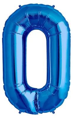 Produktbild von Blauer Geburtstags Folienballon Riesenzahl 0