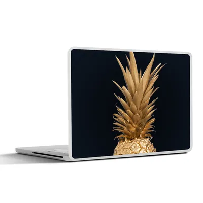 Produktbild von MuchoWow® Laptop Aufkleber Sticker Cover Ananas - Gold - Farbe - Schwarz - Obst - Luxus 31x22.5 cm - Laptop-Deko