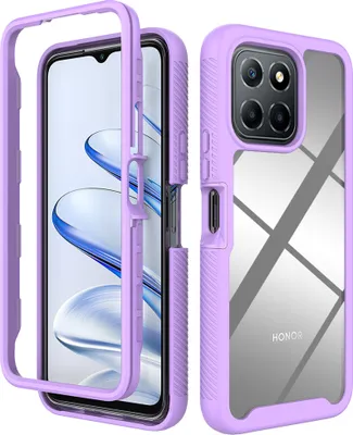 Produktbild von Honor X8 5G Hülle, Hybrid Transparente Rückseite TPU Bumper Stoßfest Schutzhülle für Honor X8 5G/Honor X6 /Honor 70 Lite Lila