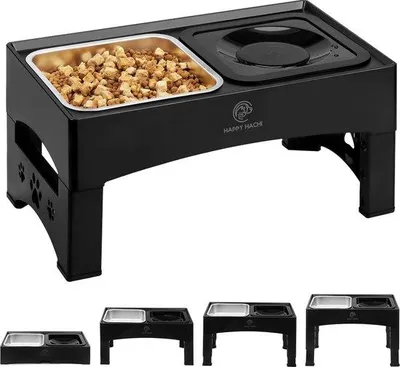 Produktbild von Famanu Futterstation für Hunde und Katzen - Höhenverstellbar und rutschfest