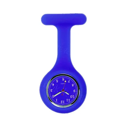 Produktbild von Nurse Watch Schwesternuhr Silikon Krankenschwesternuhr Pulsuhr Kitteluhr Pflege Dunkelblau ganzfarbig #2