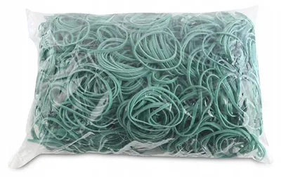Productafbeelding van Kantoorartikelen: Elastiekjes, 50 mm breed, groen, 1,5 x 3 mm, 1000 gram