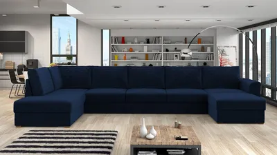 Obrázek produktu pro Sedačka do U na každodenní spaní TUCSON 2 - tmavá modrá 2, levý roh