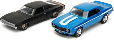 Obrázek produktu pro Jada Toys Fast & Furious Twin Pack 1:32 Wave 2/1, Sada vozidel, 8 rok/roky, Kov, Černá, Modrá