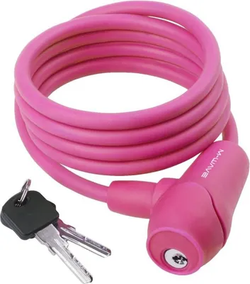 Produktbild von M-WAVE Automatik-Silikon-Spiralkabelschloss 1500 × 8 mm Pink
