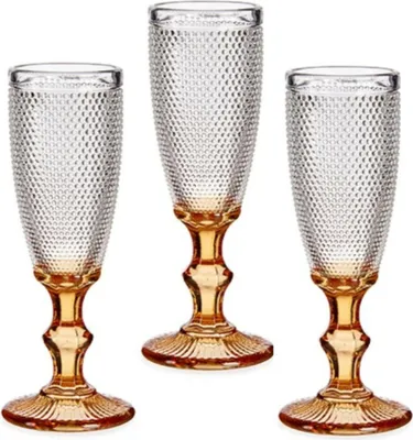 Produktbild von Vivalto Champagnerglaser Serie Monaco - 6x - gold - auf Fus 180 ml