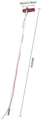 Produktbild von Solarpanel-Reinigungsbürste - Wasserführende Teleskop-Waschstange - 3 Teile - Aluminium - Drehbarer 35-cm-PP-Bürstenkopf - 20-m-Wasserschlauch - Korrosionsschutzbeschichtung