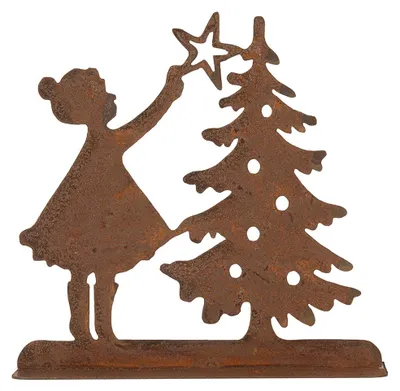 Produktbild von Clayre & Eef Weihnachtsdekorationsfigur 14x5x14 cm Braun Metall