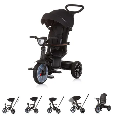 Immagine prodotto di CHIPOLINO Derby 2in1 Triciclo in ossidiana con ombrellino e carillon