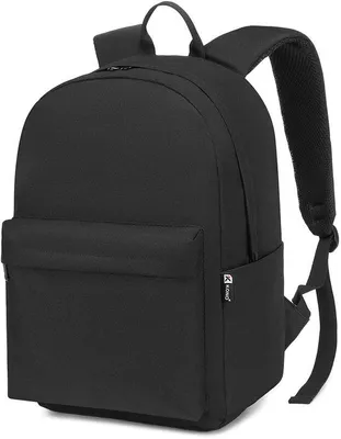 Image de Sac à dos d'école léger pour ordinateur portable 15,4 pouces, noir