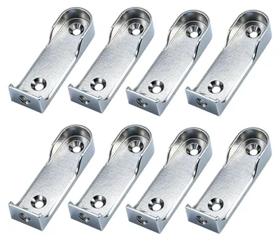 8er-Set Kleiderstangenhalter, seitliche Rohrhalter, oval, für Schrank