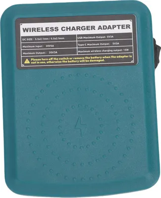 Produktbild von Ladegerät-Akkuadapter, geeignet für Makita-Akkus BL1815, BL1820 und BL1530; 15-W-Adapter für kabelloses Laden mit DC-Typ-C-USB-3.0-Anschluss