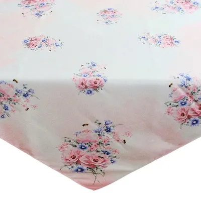 Immagine prodotto di Tovaglia fiori colori pastello rosa stampa colorata 110x110 cm