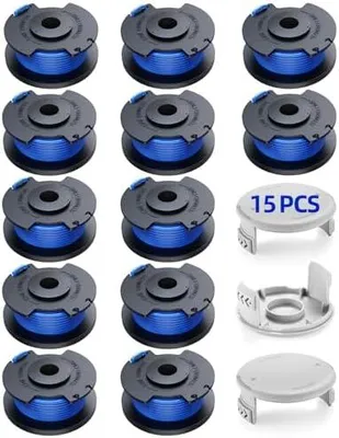 Produktbild von 12 Stück AC14RL3A Ersatz Rasentrimmer Spule Funktioniert Mit Ryobi One + 18V 24V 40V Rasentrimmer,Ø1.65mm und 3.4m LäNge Fadenspule,EnthäLt 12 PäCkchen Fadenspule und 3 PäCkchen Kappendeckel