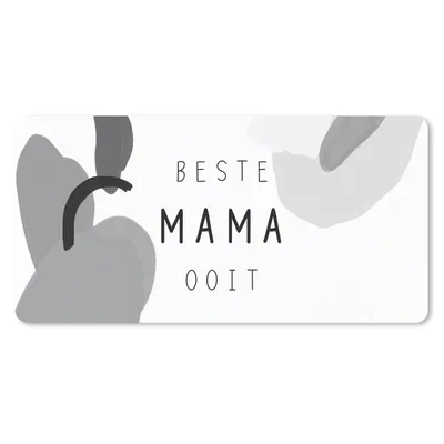 Produktbild von MuchoWow® Mauspad Mousepad Sprichwörter - Zitate - Beste Mama aller Zeiten - Muttertag - Geschenk für Mama - schwarz-weiß 60x30 cm - Mousepads - Maus Mat - Pad - Mausunterlage - Nachhaltig
