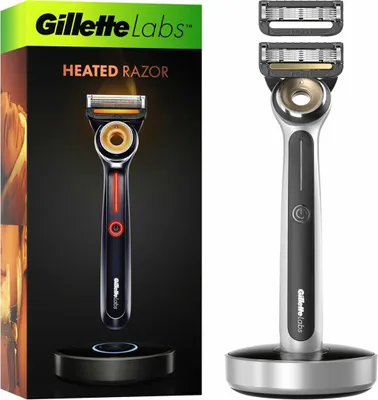 Produktbild von Gillette Labs Heated Nassrasierer, Rasierer mit Reinigungs-Element, 1 Griff 2 Klingen, Geschenk für Männer, Premium-Magnetdock