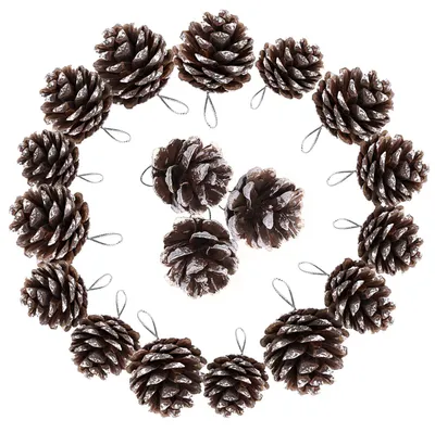 18 Tannenzapfen Weihnachtsdeko mit Schneeüberzug