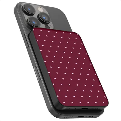Productafbeelding van Selencia Vivid Powerbank 5.000 mAh - Draadloze Powerbank - Geschikt voor MagSafe en Qi - Black / Happy Dots Burgundy