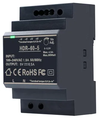 Schaltnetzteil 5 V DC 6,5 A 32,5 W DIN-Schiene HDR-60-5