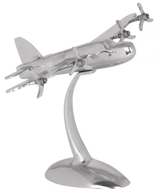 Produktbild von Dekofigur >WL1.653< Flugzeug, in Silber, Aluminium - 42x30x42cm (LxBxH)