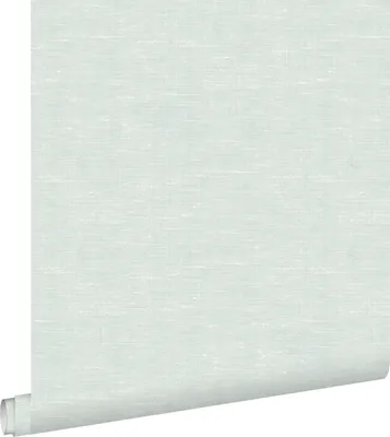 Immagine prodotto di ESTAhome carta da parati liscia con effetto struttura di lino tessuto verde menta pastello chiaro grigiastro 53 cm x 10.05 m