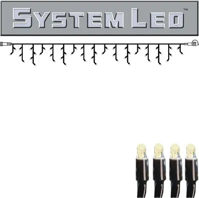 System LED Black | Lichtvorhang | koppelbar | exkl. Trafo | 3.00m x 0.40m | 50x Warmweiß