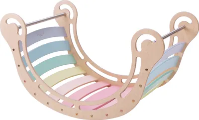 Image de KateHaa Bascule XXL Arc d'escalade en bois pastel | Arc d'escalade intérieur / Structure d'escalade pour enfants | Jouets Montessori