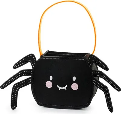 Produktbild von Spinne Tasche für Süßigkeiten 18x8x35cm Filz Schwarz