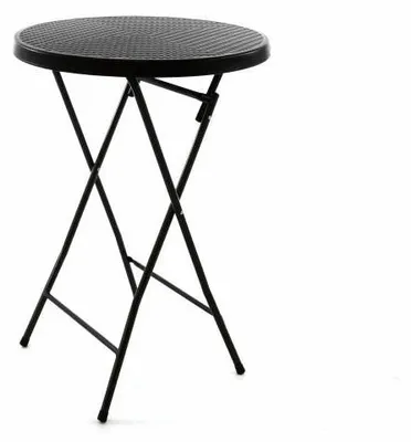 Obrázek produktu pro Zahradní barový stolek kulatý, ratanový, 110 cm, černý