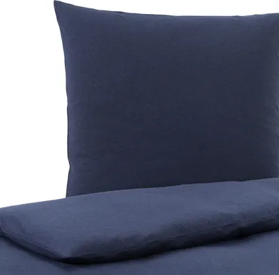 Produktbild von Traumschlaf Uni Jersey Melange Bettwäsche 200x200 cm + 2x 80x80 cm marine