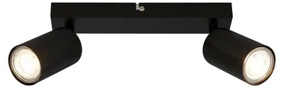 Immagine prodotto di Faretto Moderno Tib Metallo Nero 2 Luci Gu10 Ip20