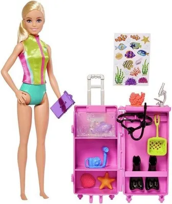 Produktbild von Barbie Kariera Biolożka morska zestaw + lalka