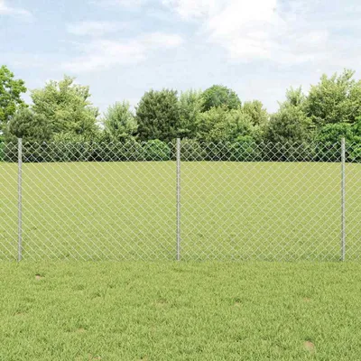 Produktbild von "im Angebot" Zaun mit Pfosten Silber 0,8x25 m Stahl - Metallzäune CC12392