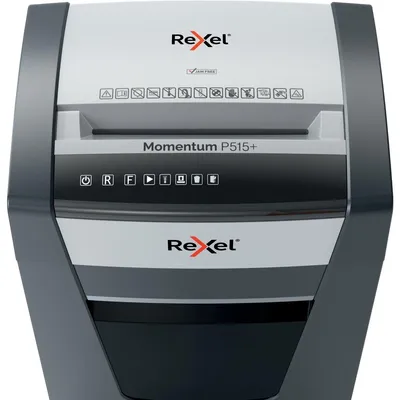 Produktbild von Rexel P515+, Mikrogeschnittene Zerkleinerung, 2 x 15 mm, 30 l, 350 Blätter, 55 dB, Berührung