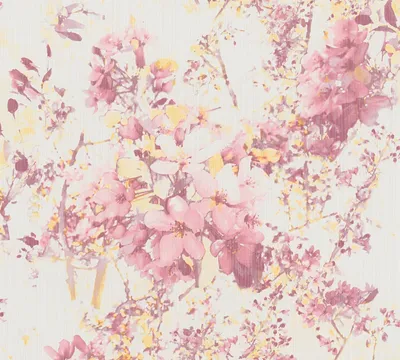 Produktbild von A.S. Création Blumentapete Attractive florale Tapete Vliestapete rosa gelb weiß 10,05 m x 0,53 m