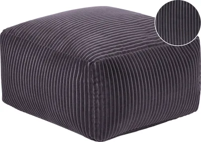 Obrázek produktu pro BELIANI Puf tmavě šedý bavlněný čtvercový vzor chevron boho moderní design obývák ložnice