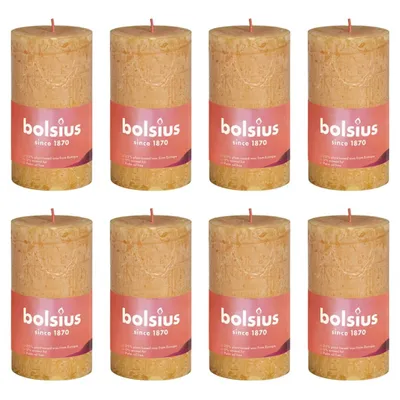 Obrázek produktu pro Bolsius Rustikální sloupkové svíčky Shine 8 ks 100x50 mm Honey Yellow