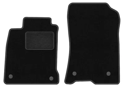 Produktbild von Velours-Fußmatten Vorne für Renault Laguna III 2007-2015 (Liftback/Kombi) – 2-tlg, Schwarz, passgenau – Wielganizator LUX