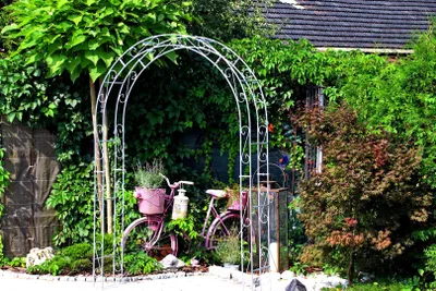Produktbild von GardenAndPools Rosenbogen HOLLAND RUND Gesamtbreite 1,80 m Verzinkt Pergola Metallrosenbogen Gartenbogen Rosensäule Rose Arches Gartendeko